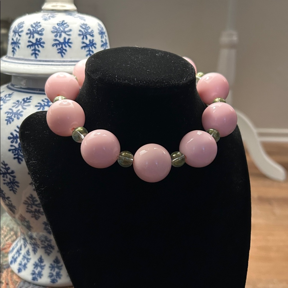 Handmade Pink and Green Bubble Choker Necklace